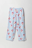 Ensemble pyjama Pyjamas de famille en flanelle à imprimé Père Noël pour jeune