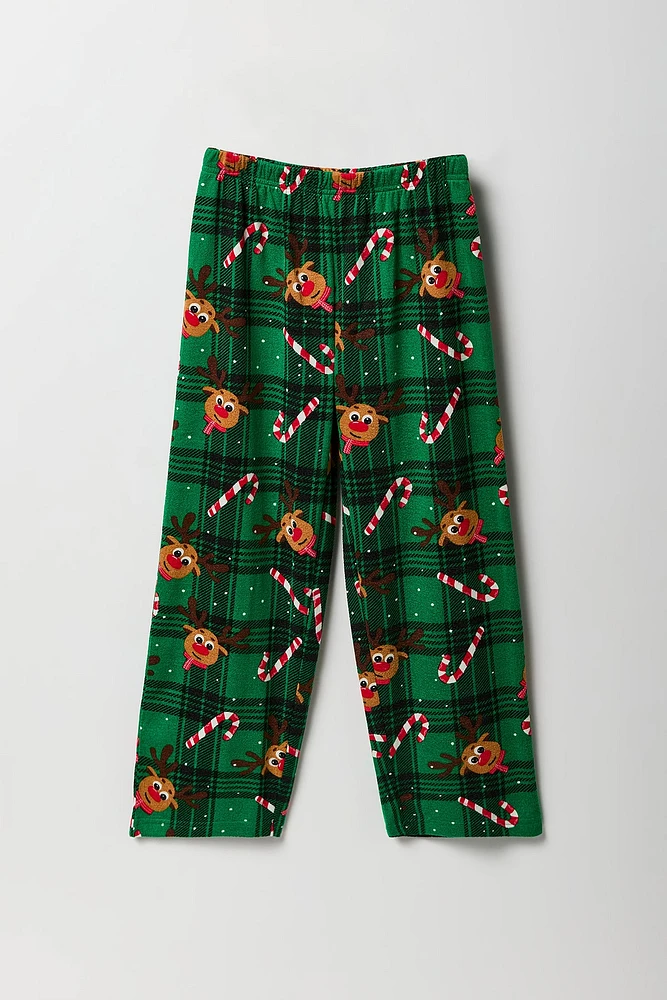 Ensemble pyjama Pyjamas de famille en flanelle à imprimé Rudolph pour jeune