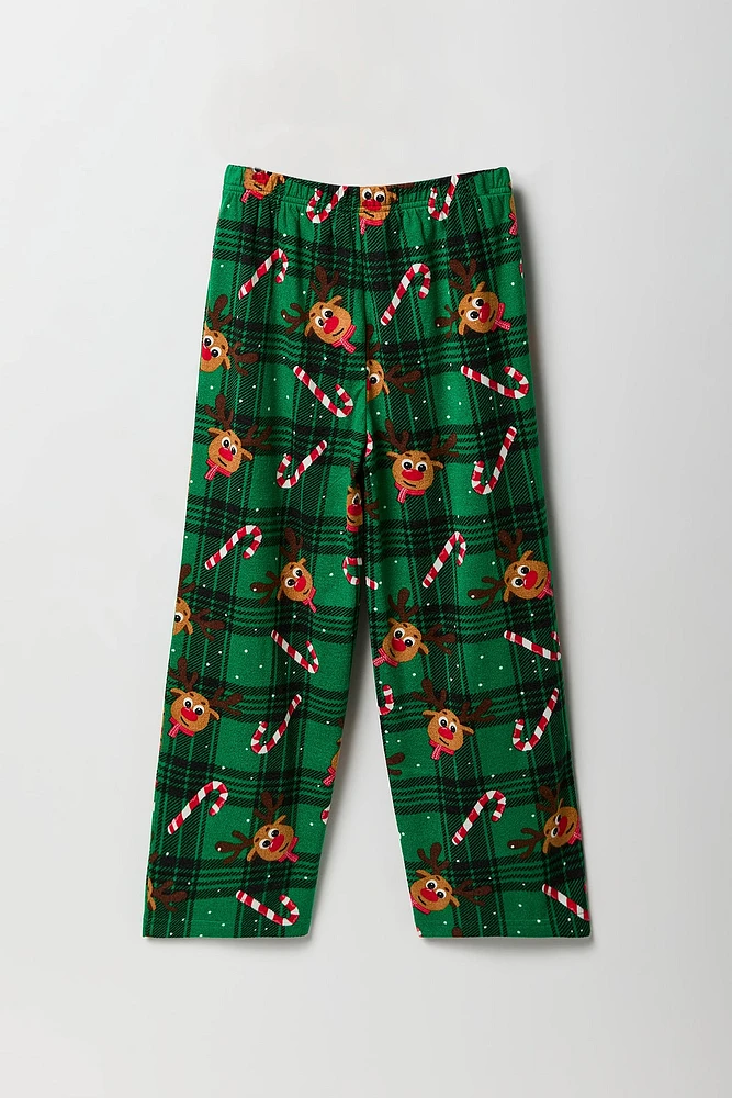 Ensemble pyjama Pyjamas de famille en flanelle à imprimé Rudolph pour jeune