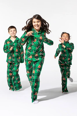 Ensemble pyjama Pyjamas de famille en flanelle à imprimé Rudolph pour jeune