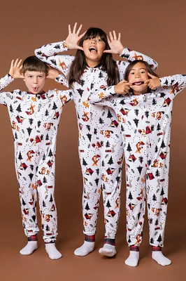 Combinaison Pyjamas de famille à imprimé Wildlife pour jeune