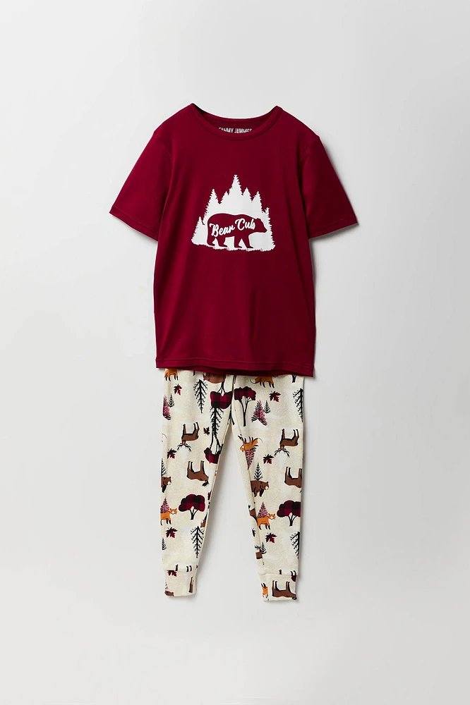 Ensemble pyjama Bear Cub Pyjamas de famille à imprimé pour jeune