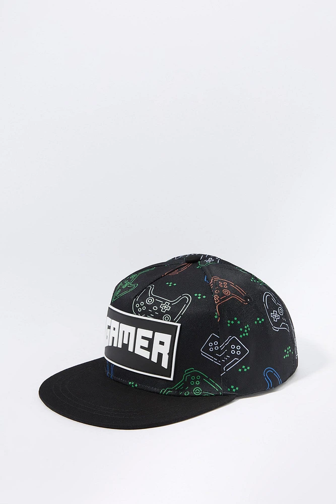 Boys Gamer Patch Controller Print Snapback Hat