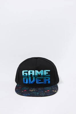 Boys Game Over Embroidered Snapback Hat