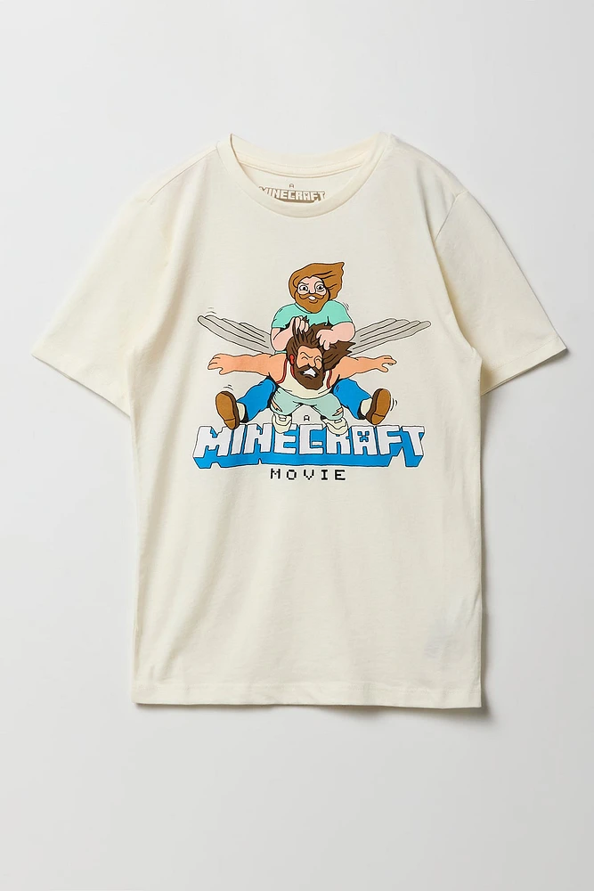 T-shirt à imprimé Minecraft Movie pour enfants