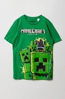 T-shirt vert à imprimé Minecraft Movie pour enfants