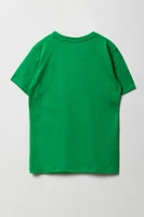 T-shirt vert à imprimé Minecraft Movie pour enfants