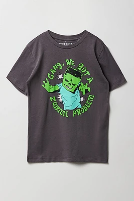 T-shirt à imprimé Minecraft Zombie Problem pour enfants