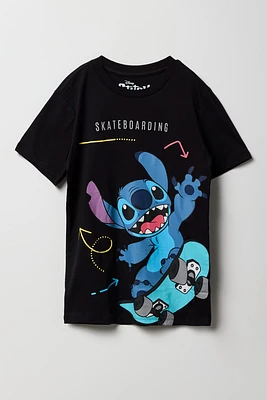 T-shirt à imprimé Stitch Skateboarding pour enfants