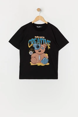 Boys Creative Teddy Graphic T-Shirt