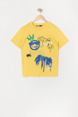 Boys Game on Graffiti Graphic T-Shirt