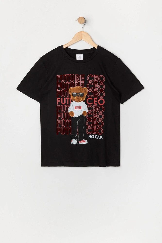 Boys Future CEO Bear Graphic T-Shirt