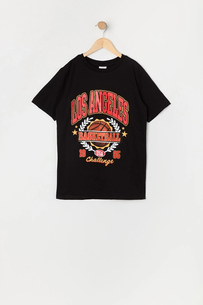 T-shirt à imprimé LA Basketball pour garçon