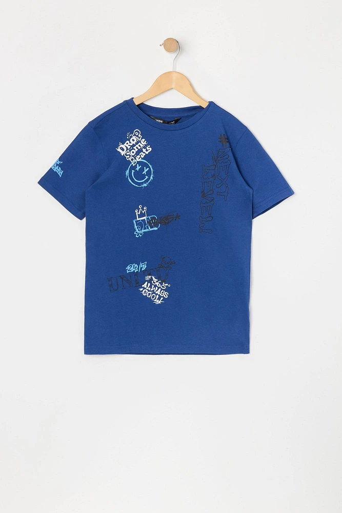 T-shirt à imprimé de graffiti pour garçons