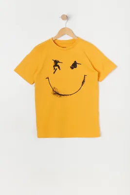 Boys Skater Smiley Graphic T-Shirt
