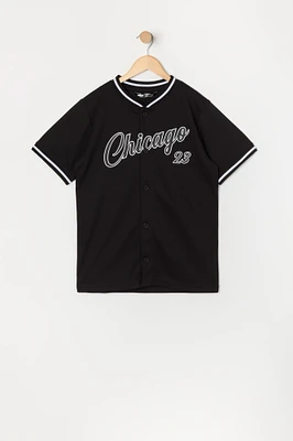 Jersey de baseball en filet à imprimé Chicago pour garçon