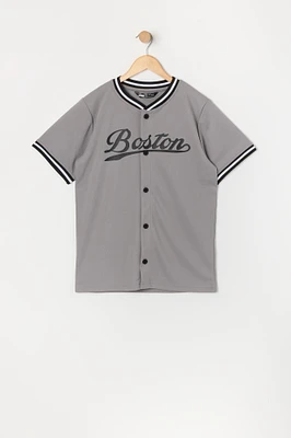 Jersey de baseball en filet à imprimé Boston pour garçon