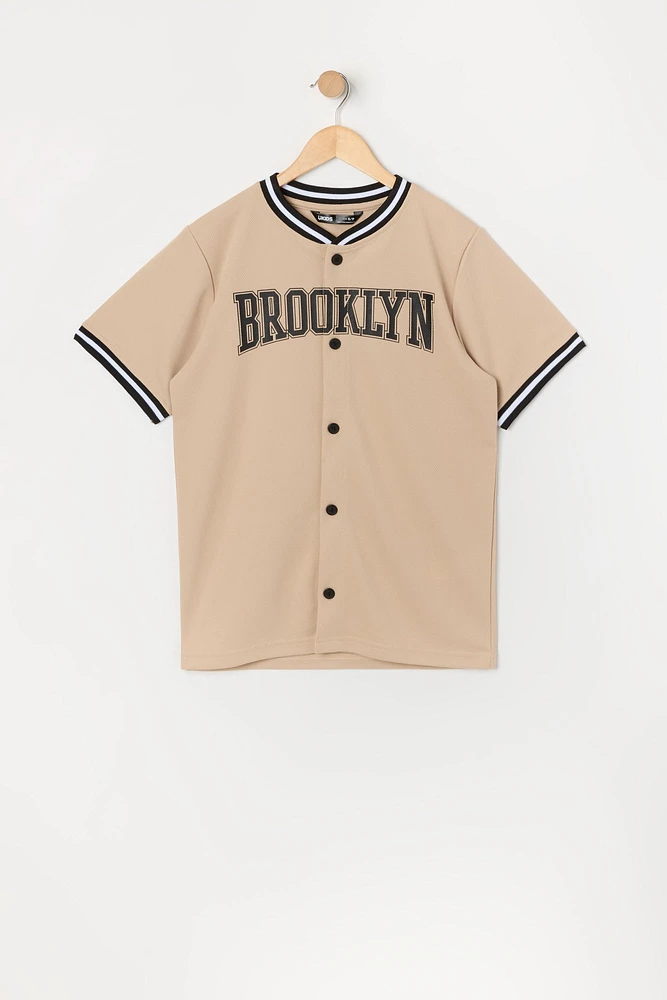 Boys Brooklyn Graphic Mesh Baseball Jersey