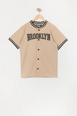 Jersey de baseball en filet à imprimé Brooklyn pour garçon