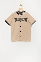 Jersey de baseball en filet à imprimé Brooklyn pour garçon