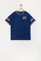 Jersey de baseball en filet à imprimé New York pour garçon