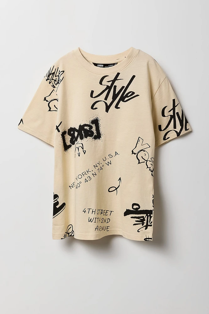 T-shirt à imprimé graffitis pour garçon