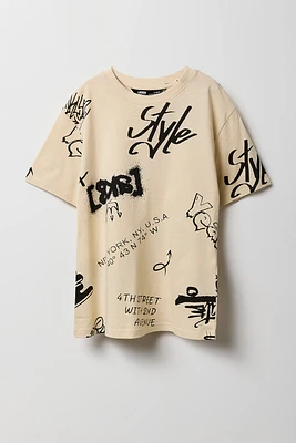 T-shirt à imprimé graffitis pour garçon