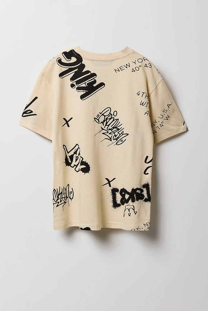 T-shirt à imprimé graffitis pour garçon