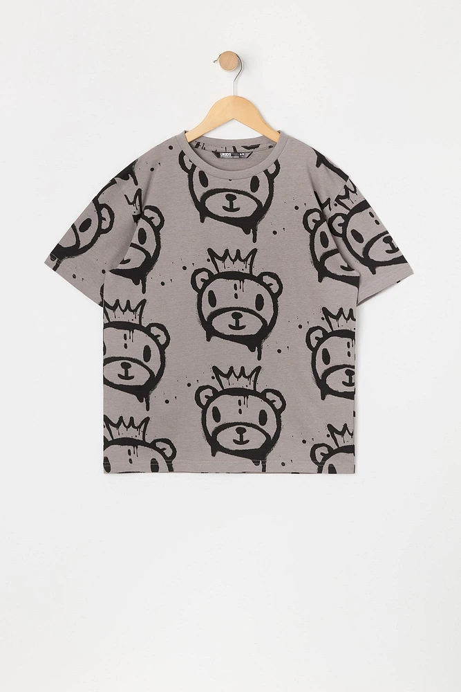 Boys Graffiti Bear Print T-Shirt