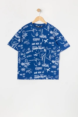Boys Graffiti Script Print T-Shirt