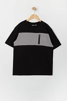 Boys Colourblock Zip Pocket T-Shirt