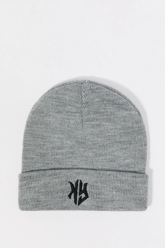 Boys City Embroidered Knit Beanie