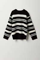 Boys Striped Waffle Knit Sweater