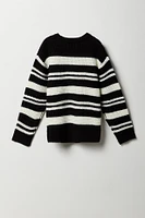 Boys Striped Waffle Knit Sweater