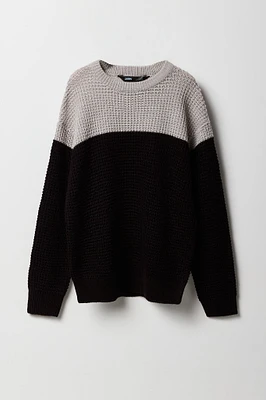 Boys Colourblock Waffle Knit Sweater