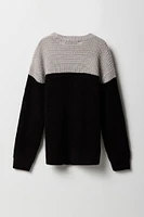 Boys Colourblock Waffle Knit Sweater