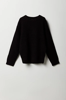 Boys Knit Solid Chunky Sweater