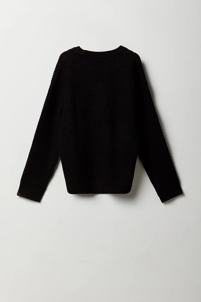 Boys Knit Solid Chunky Sweater