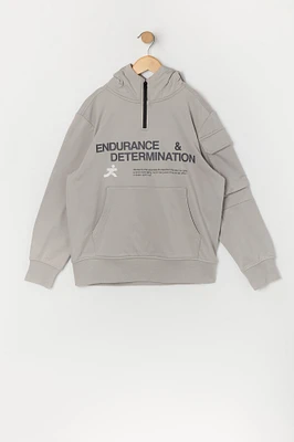 Boys Active Endurance Graphic Quarter Zip Hoodie