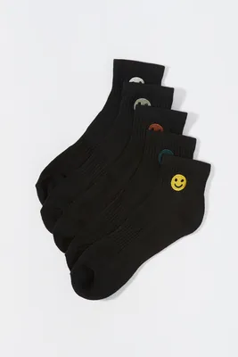 Boys Smiley Ankle Socks (5 Pack)