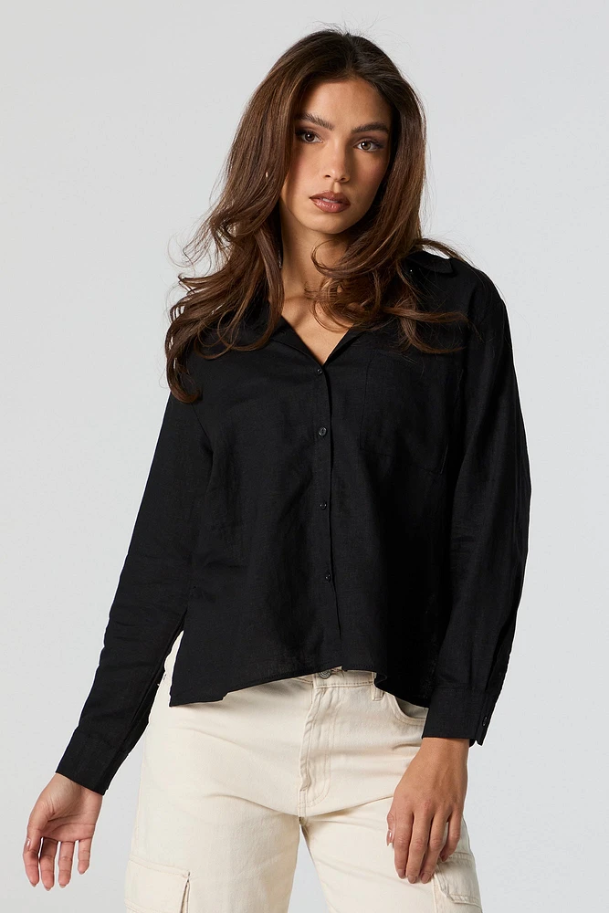 Linen Button-Up Top