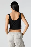 Scoop Neck Zip-Up Tank