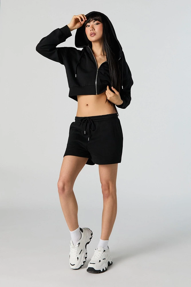 Active Fleece Cropped Zip-Up Jacket