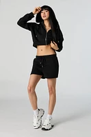 Active Fleece Cropped Zip-Up Jacket