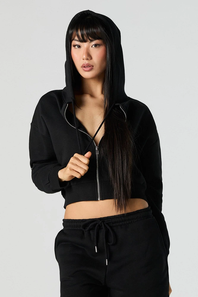 Active Fleece Cropped Zip-Up Jacket