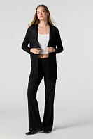 Semi-Sheer Knit Open Front Cardigan