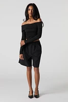 Ribbed Foldover Crop Top