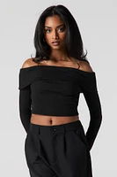 Ribbed Foldover Crop Top
