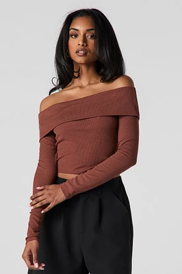 Ribbed Foldover Crop Top