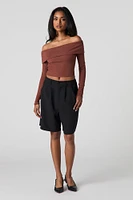 Ribbed Foldover Crop Top